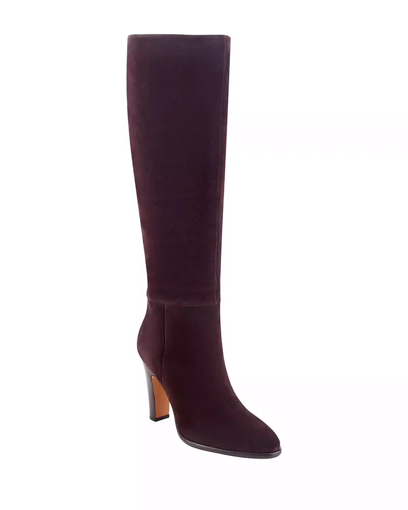 Women's Jacie Suede Stacked Heel Knee High Boots