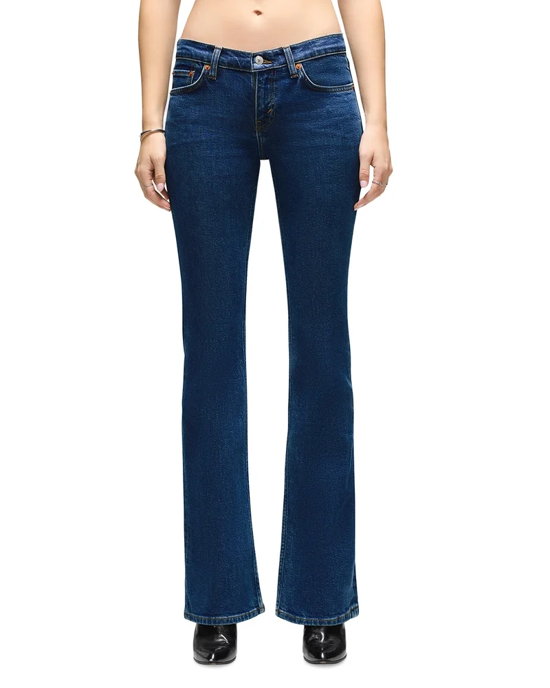 Low Rise Micro Bootleg Jeans in Rustic Indigo