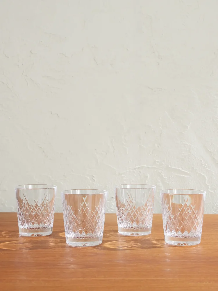 Barwell Set of Four Crystal Rocks Glasses