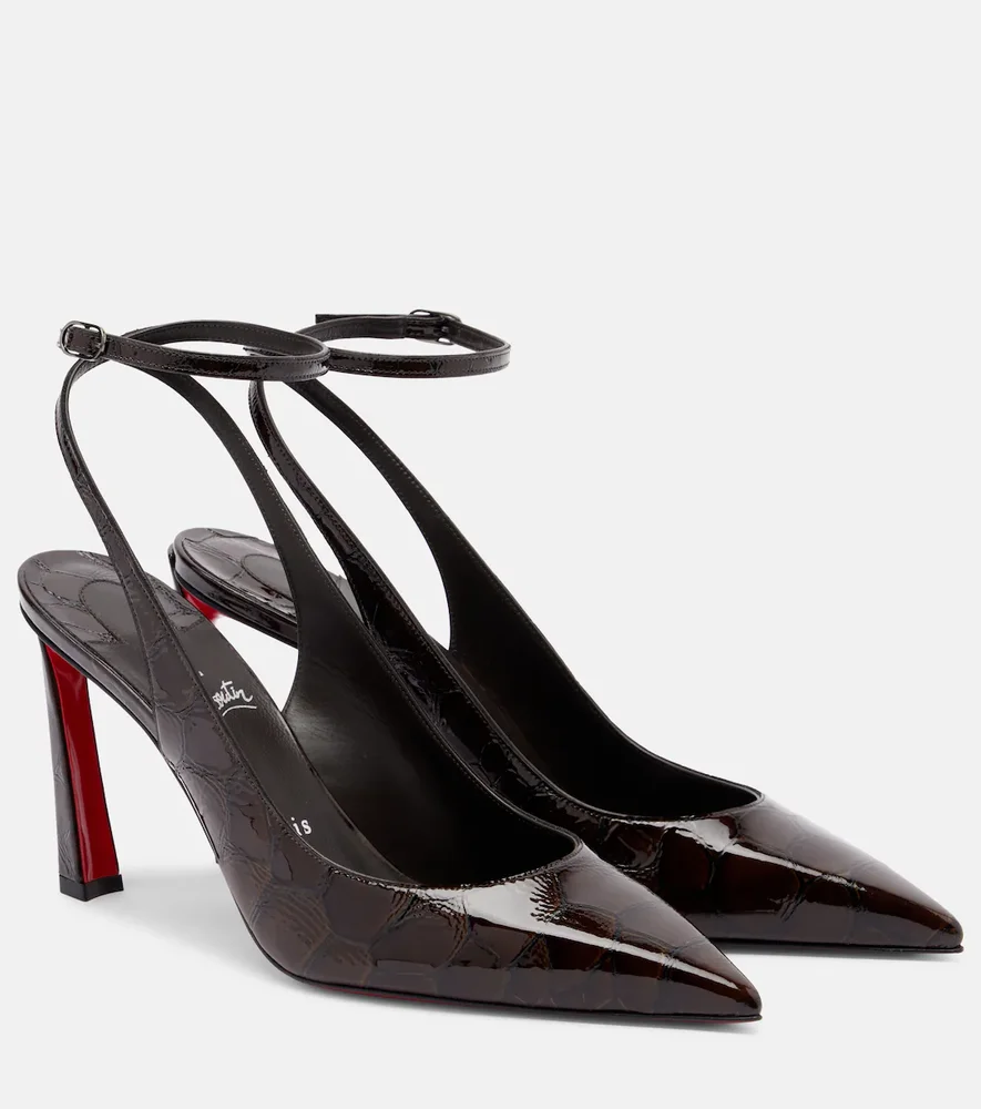 Condora 85 croc-effect slingback pumps