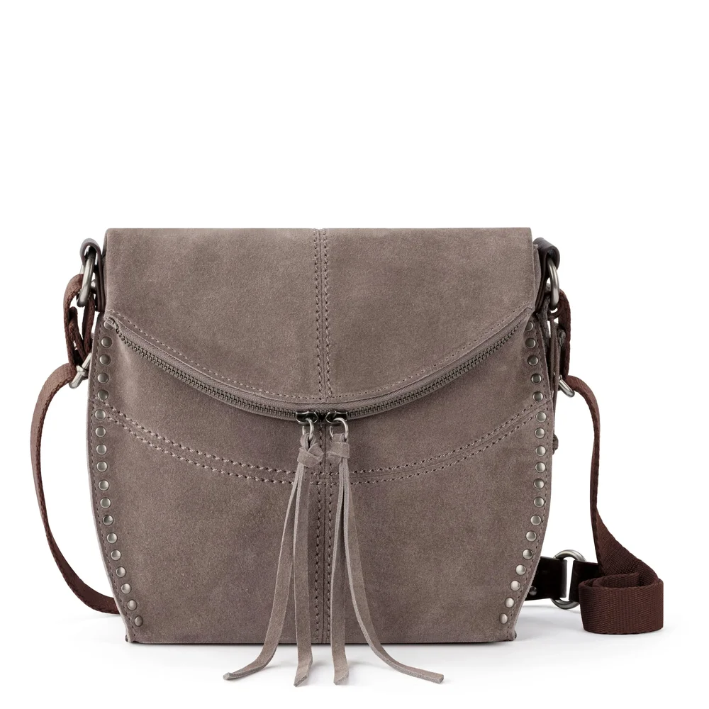 Silverlake Flap Crossbody, Leather, Mushroom Suede