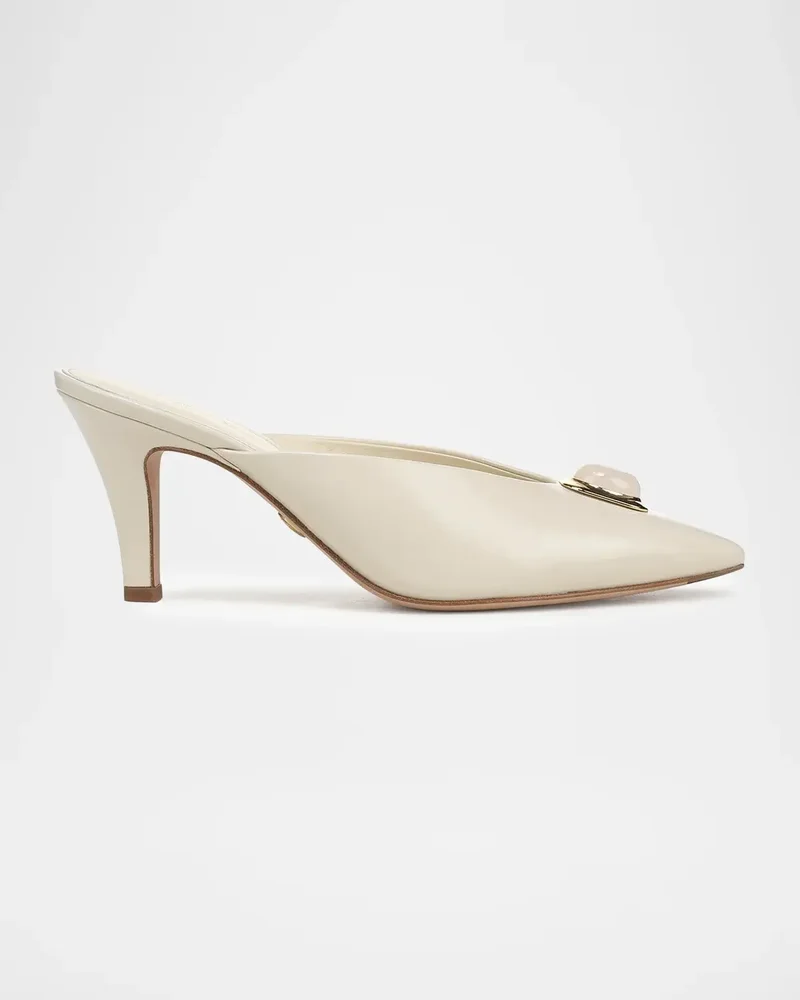 75mm Rochelle Cabochon Leather Mules