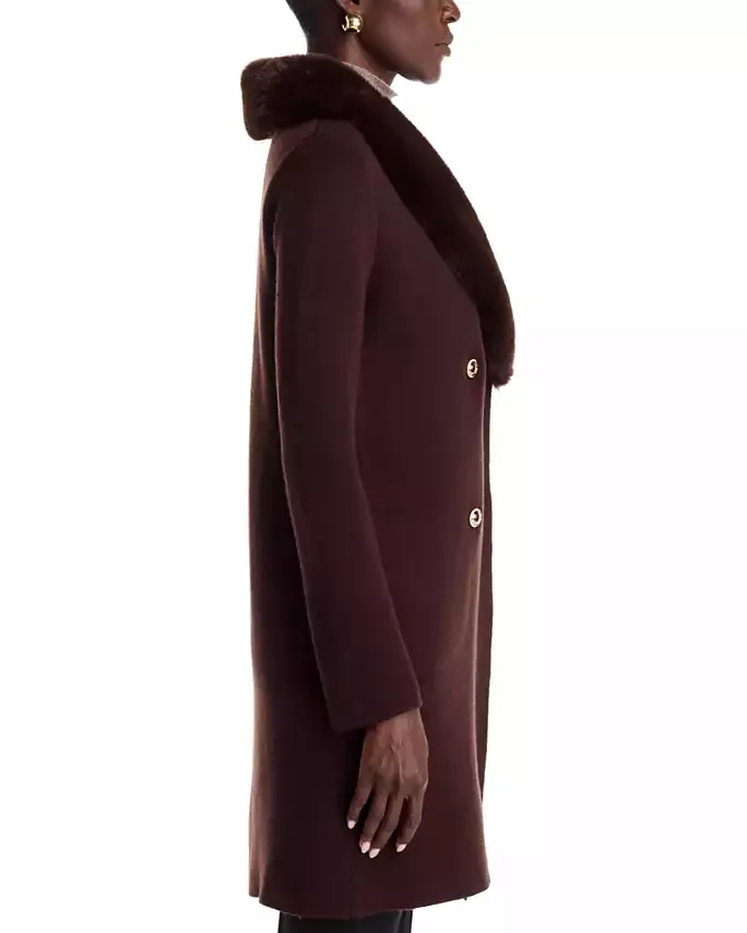 Faux Fur Shawl Collar Jacket