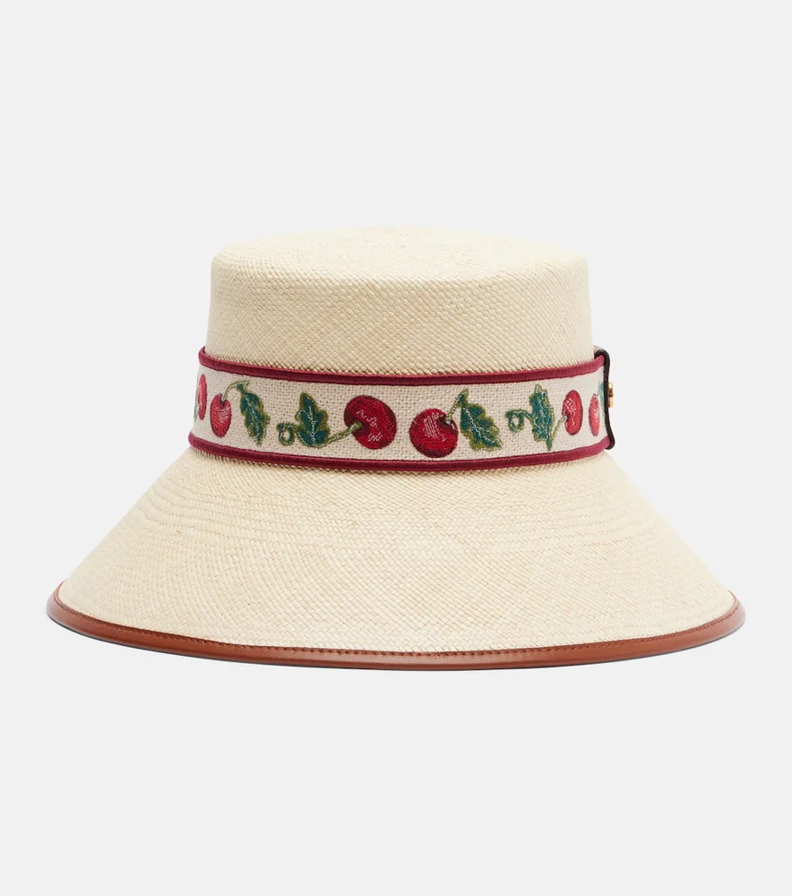 Cherryfic straw bucket hat