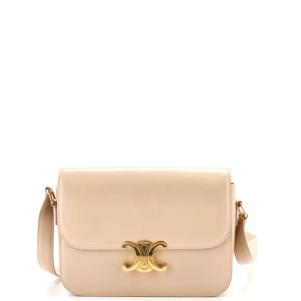 Pre-Owned Triomphe Shoulder Bag Smooth Calfskin Medium