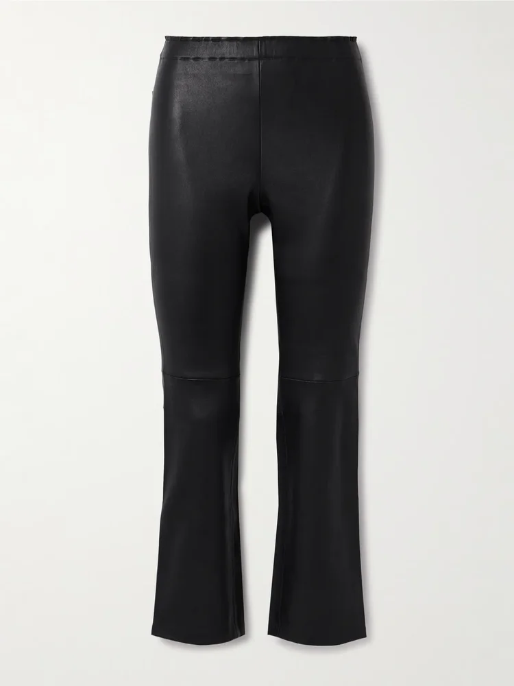 JP Twenty cropped leather flared leggings