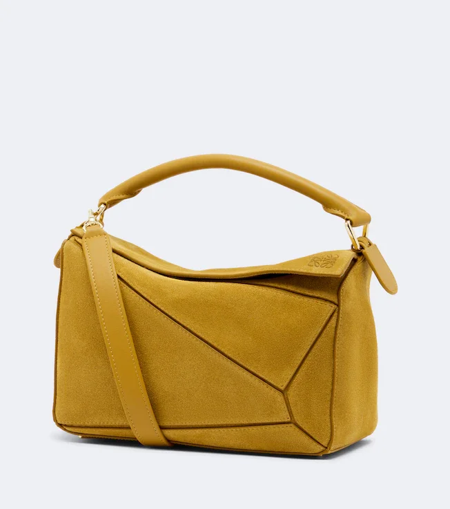 Featherlight Puzzle Small suede top-handle bag