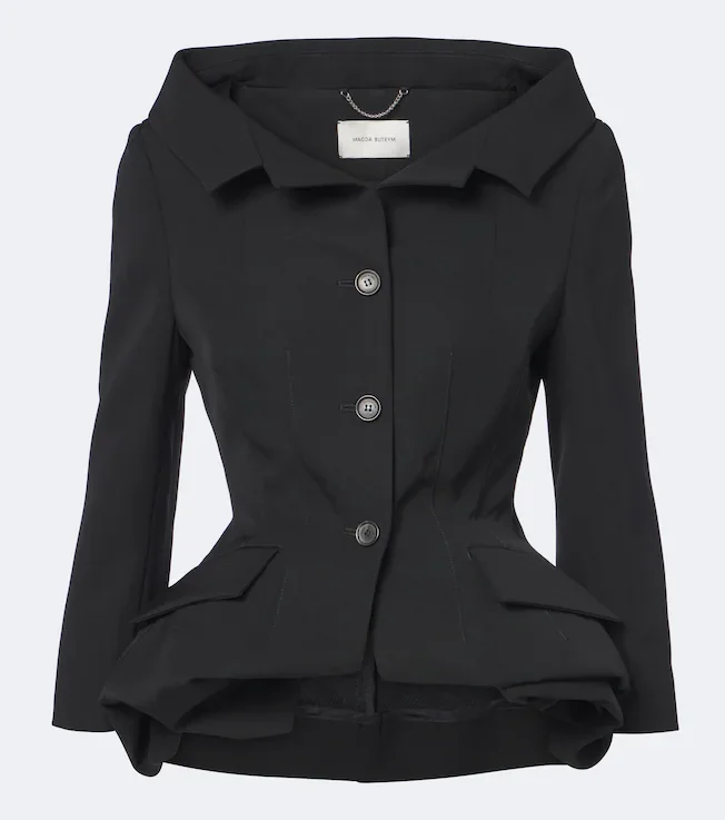 Peplum wool blazer
