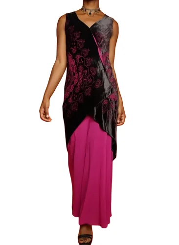 Lyndia Procanik Black & Pink Velvet Dress