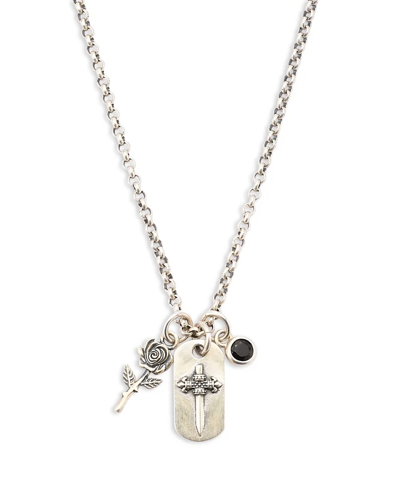 Men's Triple Charm Pendant Necklace, 18.11-20.47" - Exclusive