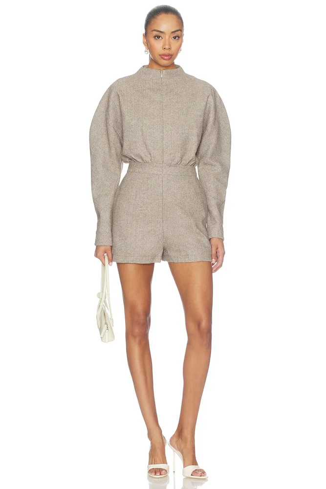 Wool Mix Tweed Playsuit