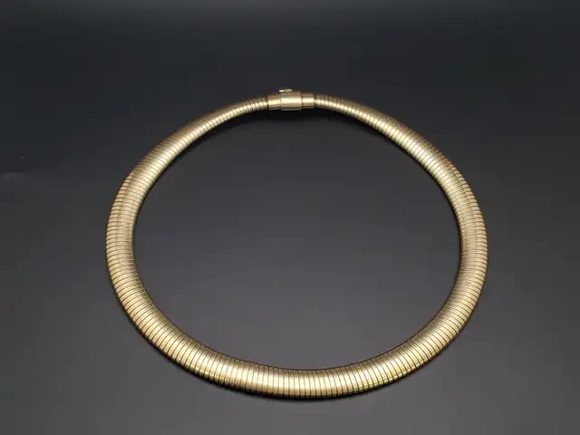 Vintage Cartier Tubogas Choker Necklace 14K Yellow Gold