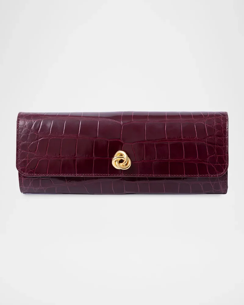 Mini Robbie Embossed Leather Flap Clutch Bag