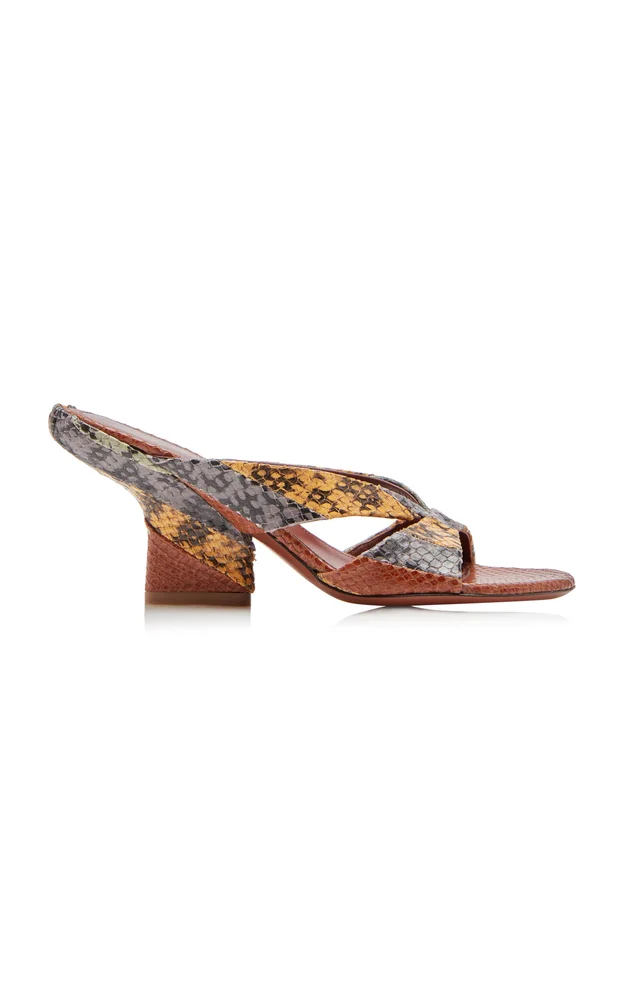 Panelled Leather Mules