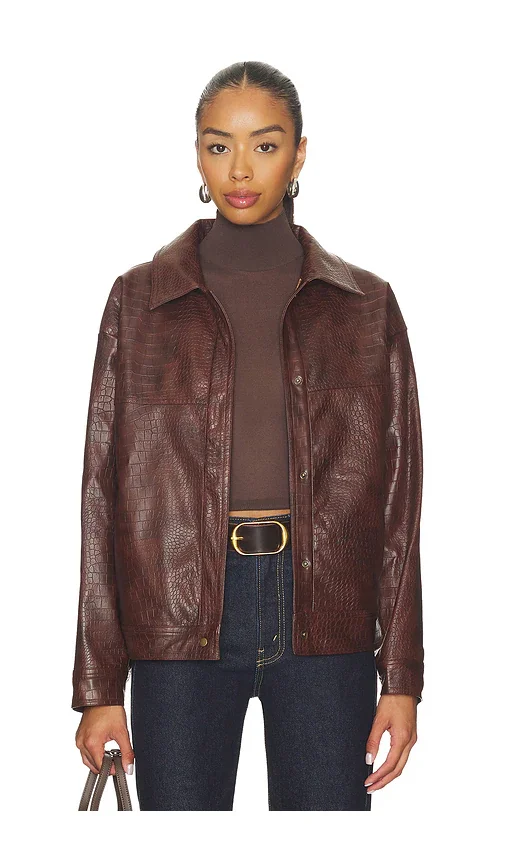 Wendy Croc Pu Leather Jacket SNDYS