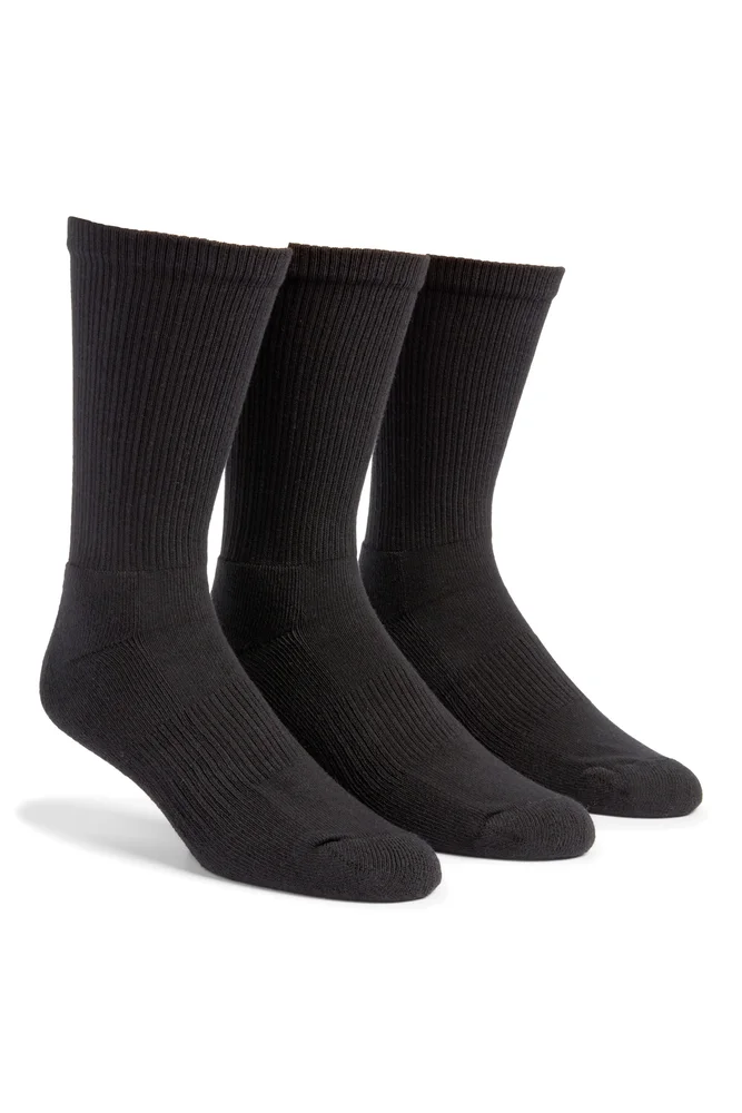 3-Pack Everyday Cotton Blend Crew Socks
