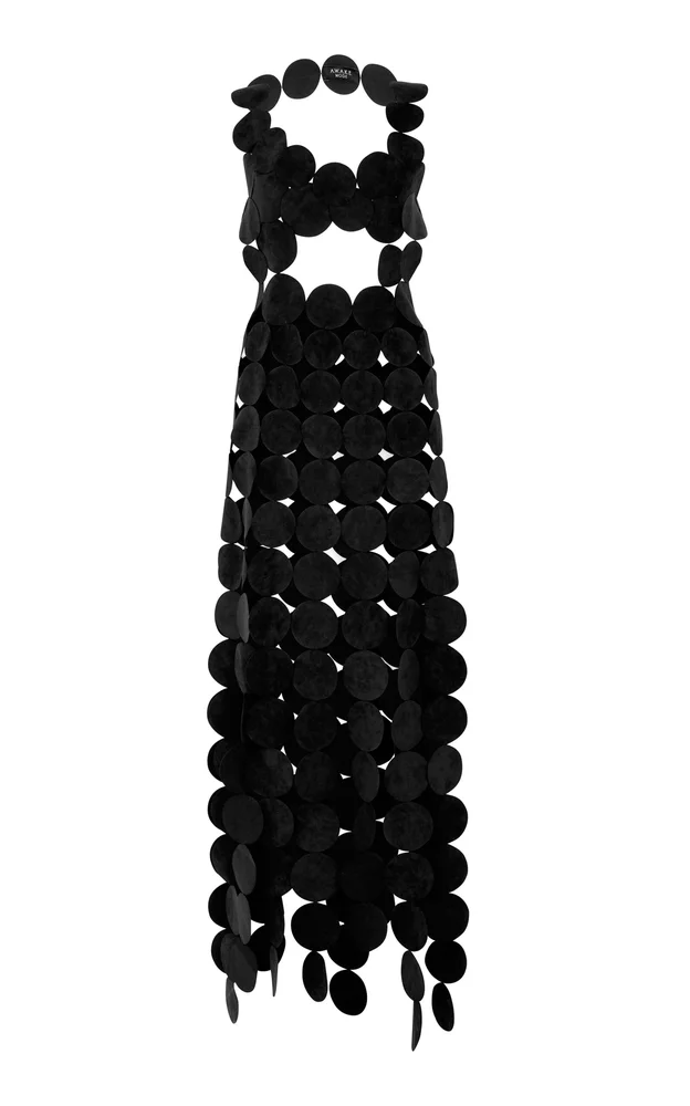 Multi Circle Satin Maxi Dress