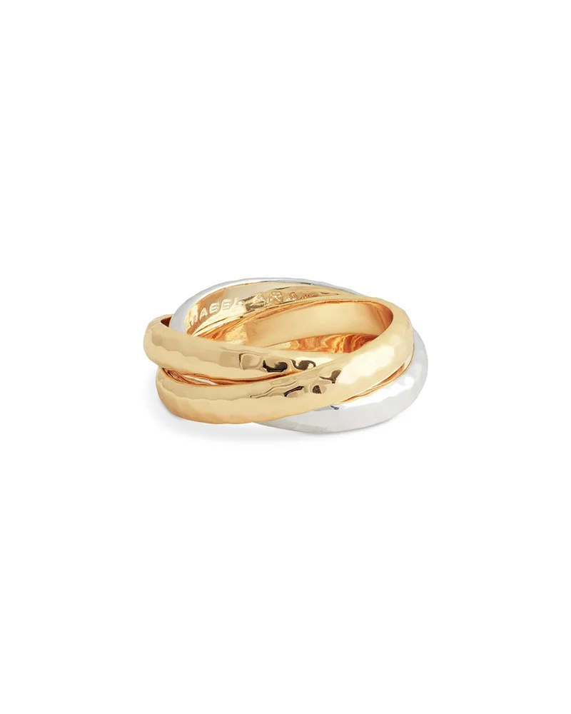 Farrier 18K Yellow Gold Plated & Sterling Silver Triple Band Ring