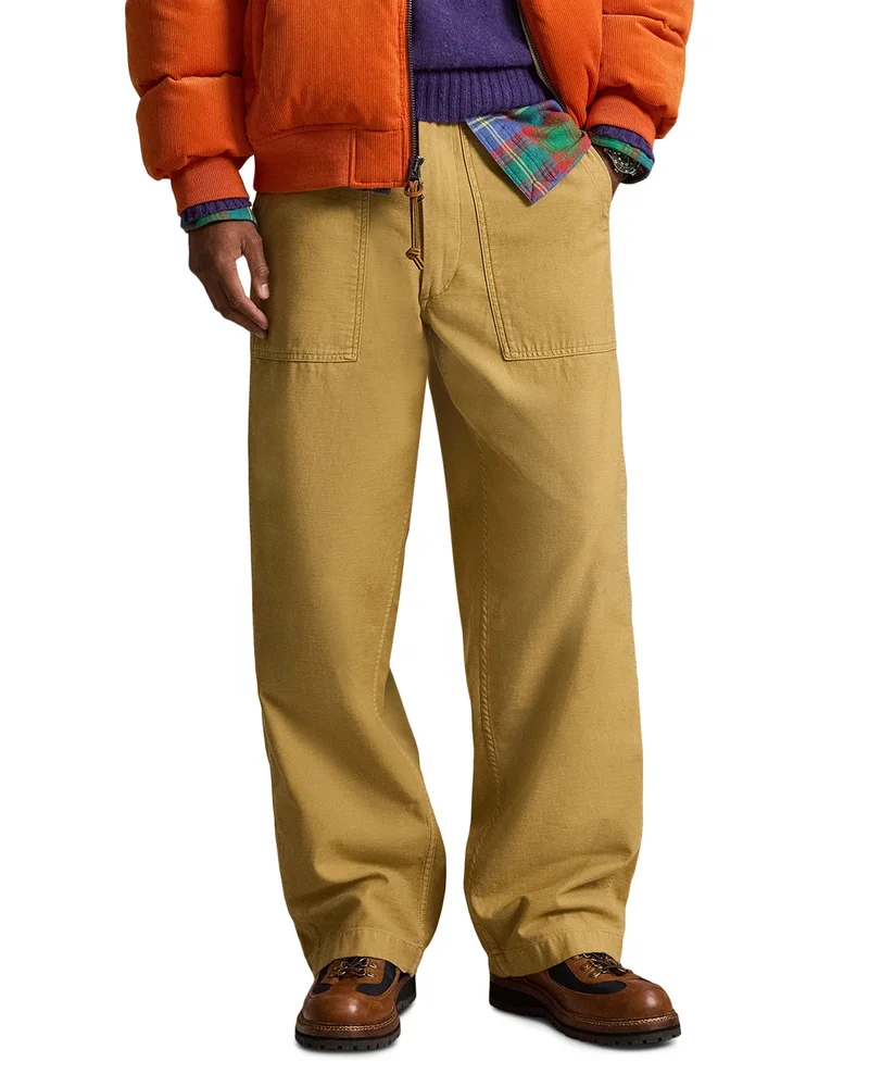 Relaxed Fit Cotton Reverse Sateen Utility Pants