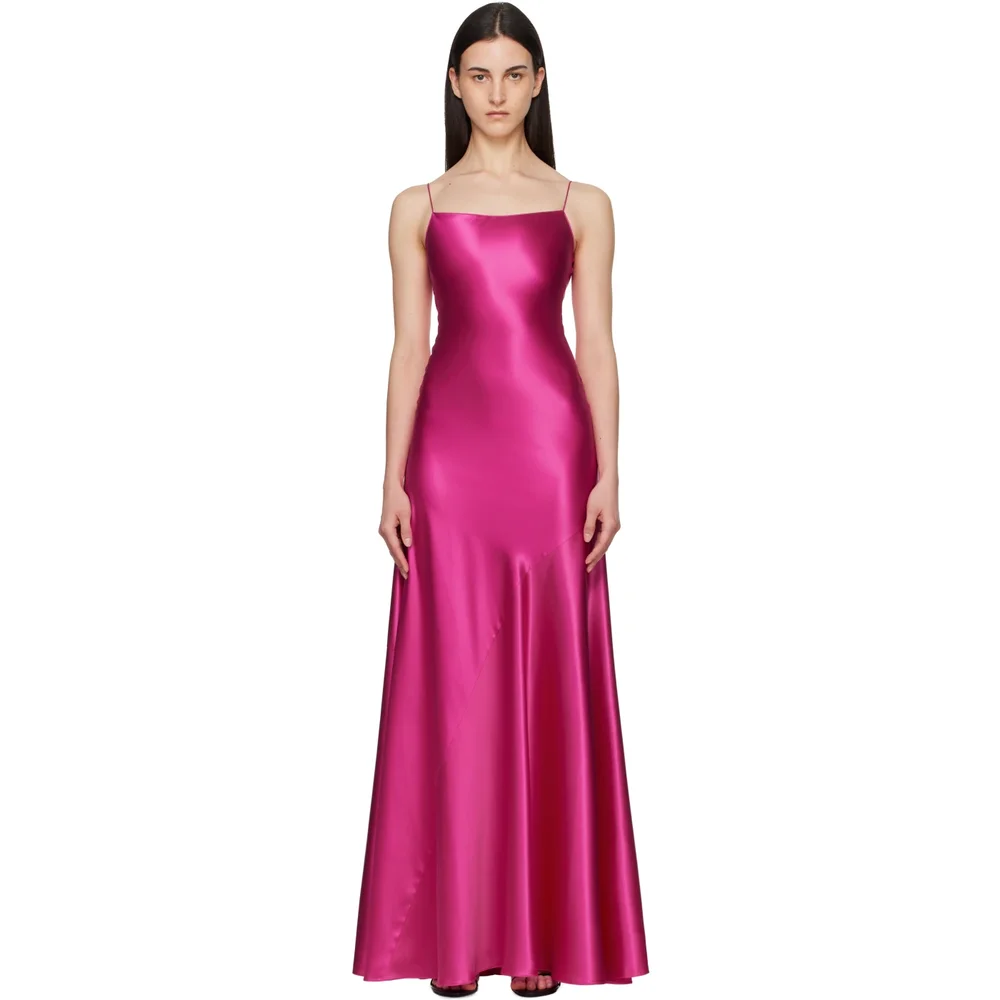 Pink Slip Silk Maxi Dress