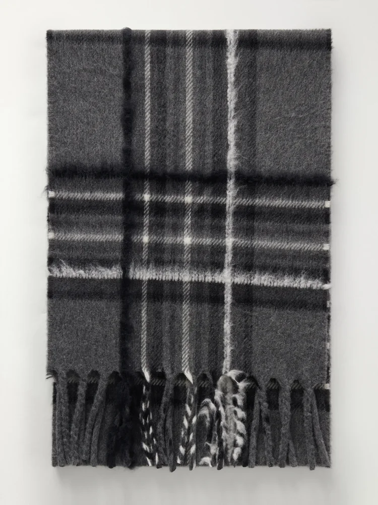Mull fringed checked wool, cashmere and silk-blend scarf
