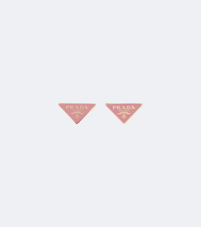 Triangle enamel earrings