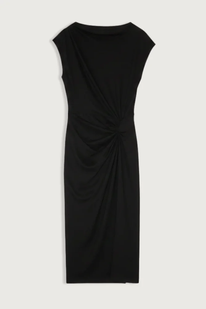 Naerys Flannel Jersey Dress Black