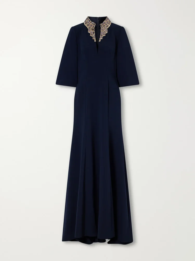 Nyota crystal-embellished crepe gown