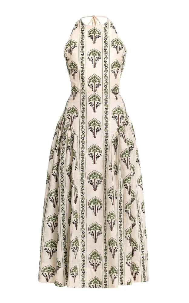 Balsa Moriche Midi Linen Dress