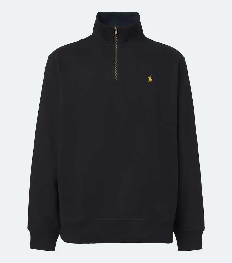 Cotton-blend half-zip sweater