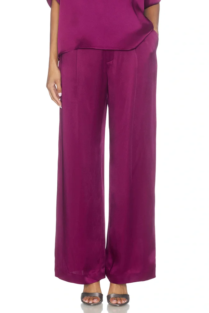 Satin Relaxed Pleated Pant