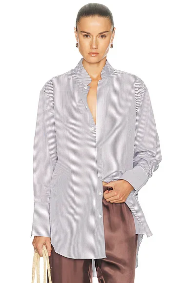 Mandrin Collar Tunic Top