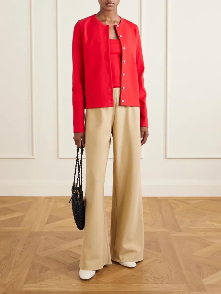 Poppy organic cotton-jersey cardigan