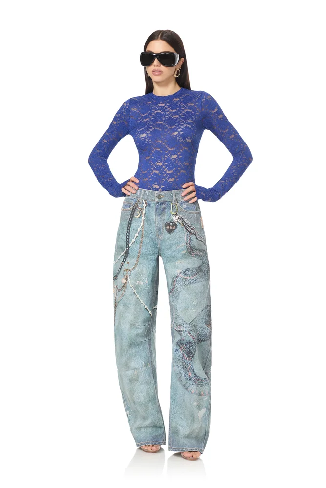 AFRM Kaylee Lace Top - Lapis