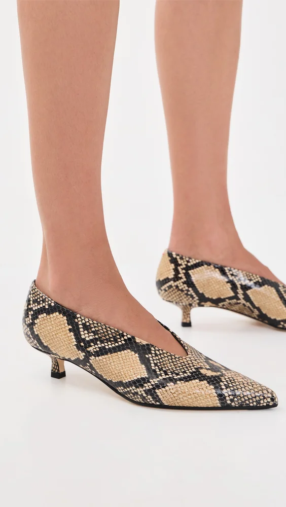 Clara Snake Print Leather Pumps