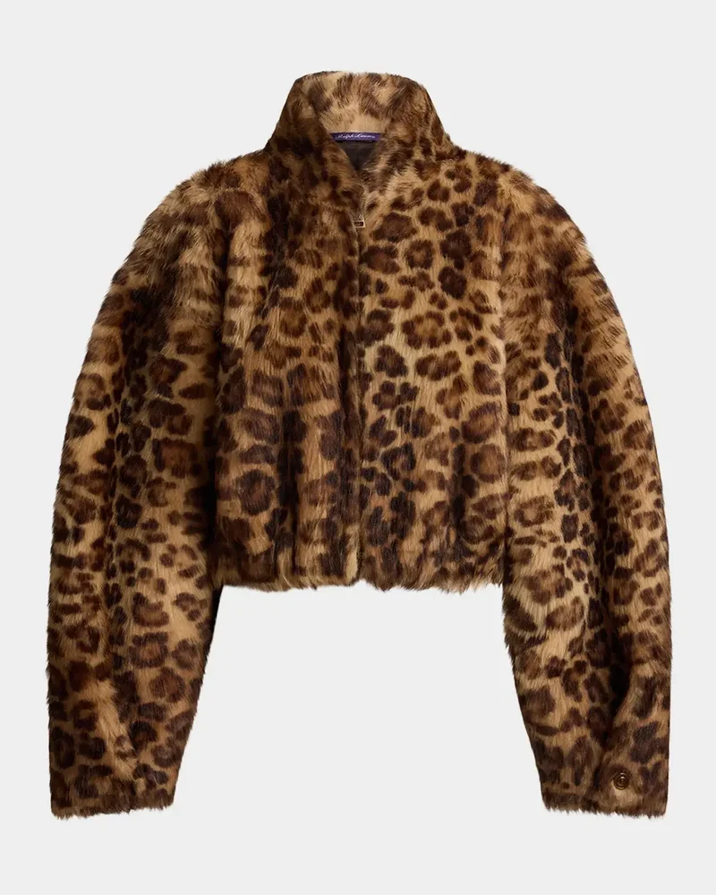 Balvin Leopard-Print Lamb Shearling Coat