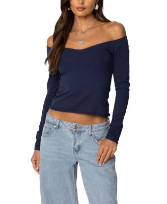 Nattie Off Shoulder V Neck Top
