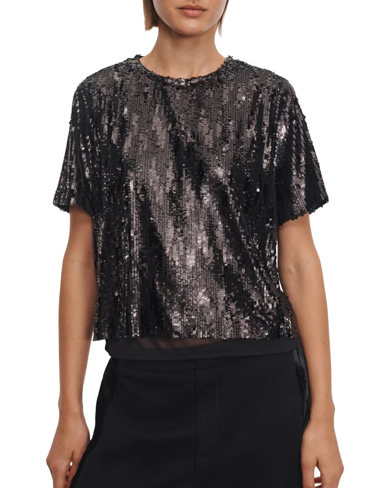 Cher Sequin Short Sleeve Tee