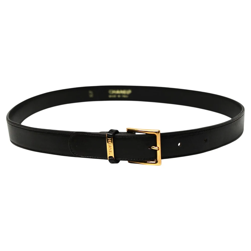 Chanel Brown Leather Vintage Belt With Gold Tone Hardware circa 1990s