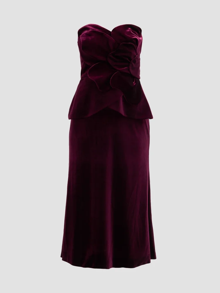 Kelsey Sculpted Velvet Midi Dress