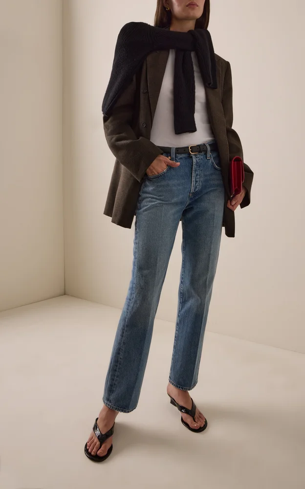 90's French Rigid High-Rise Straight-Leg Jeans