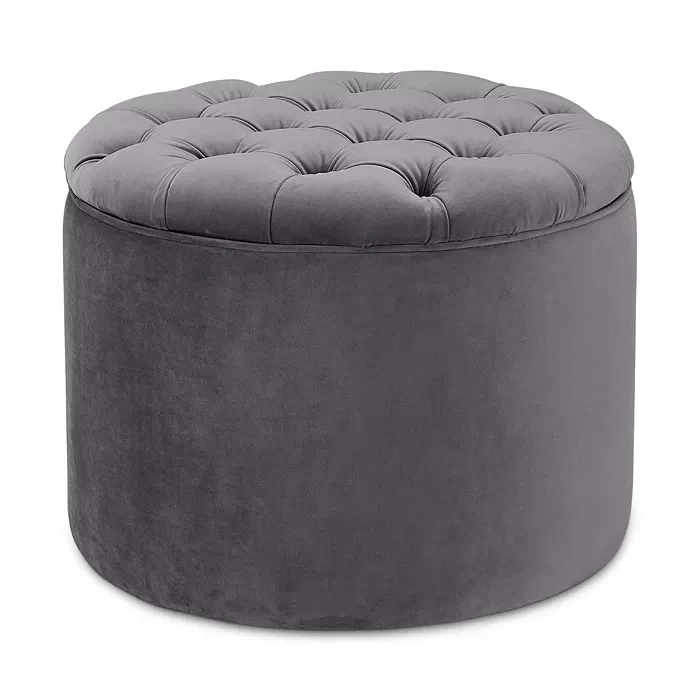Queen Velvet Storage Ottoman