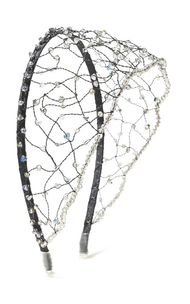 Crystal-Embellished Satin Headband