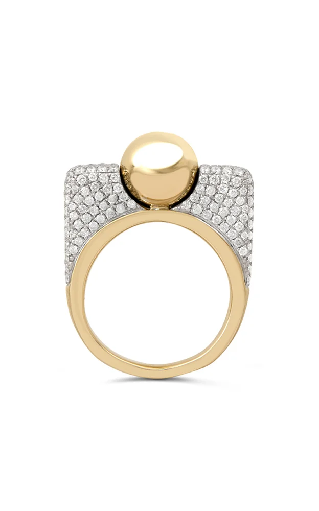 Ball 14K Yellow Gold Diamond Ring