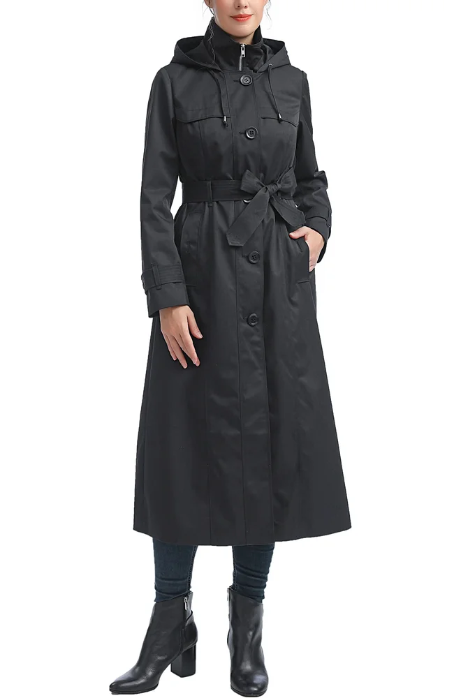 Aine Hooded Long Rain Coat