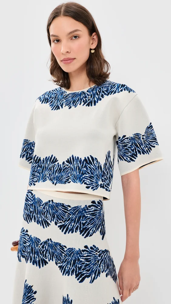 Alara Short Sleeve Knit Jacquard Top