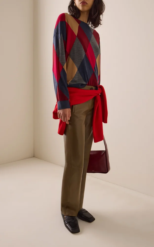 James Oversized Argyle Wool Sweater
