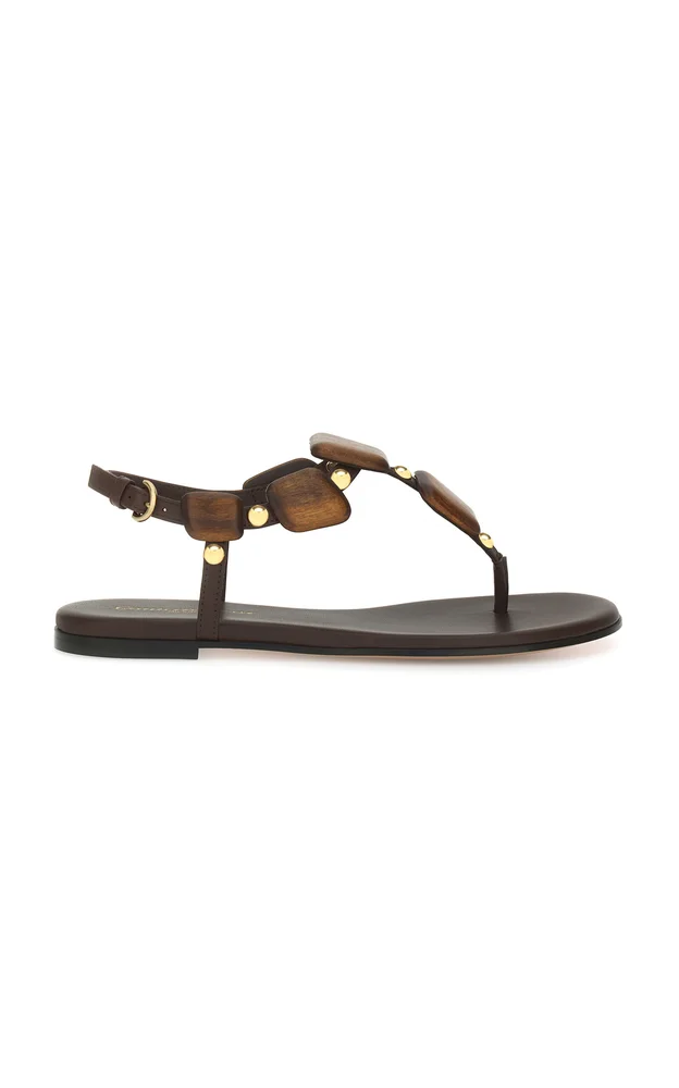 Embellished Leather Sandals