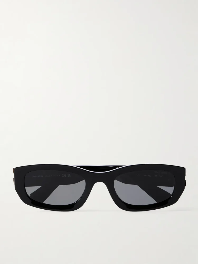 Miu Miu Glimpse Cat-Eye Acetate Sunglasses in Black