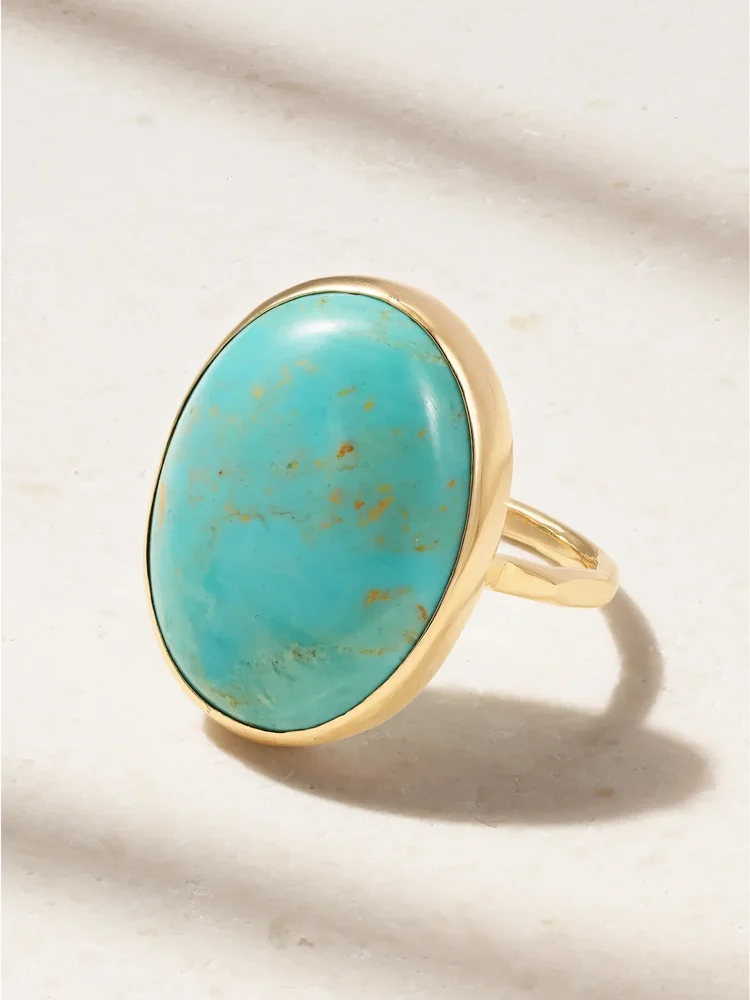 Kingman 14-karat recycled gold turquoise ring